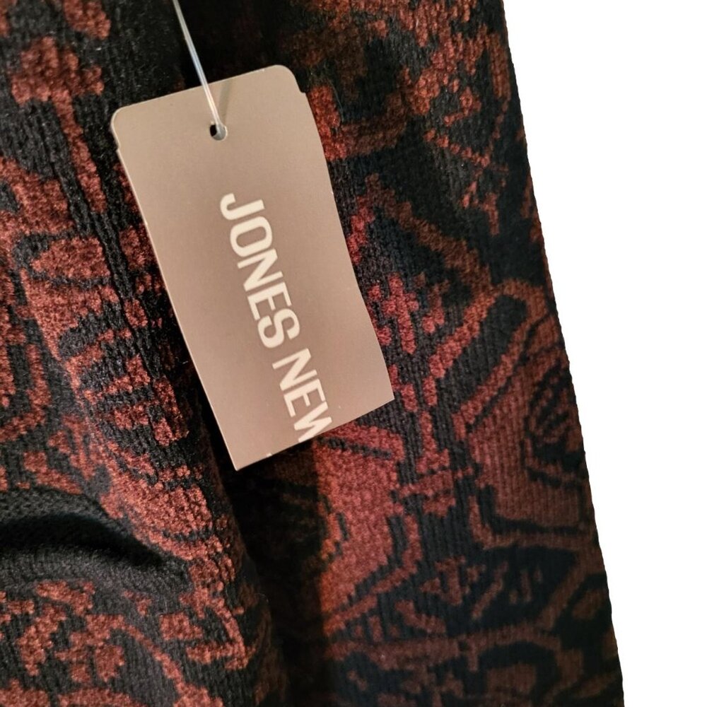 ❤️FINAL PRICE! Jones New York Zip Front Cardigan Jacket Brown Black Medium New - Picture 5 of 8